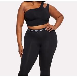 Yitty Black Major Label Cut-Out One Shoulder Athletic Crop Top NEW Womens XXL 1X